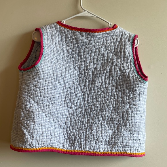 Hand-Made Quilted Gingham Vest - Picture 3 of 6